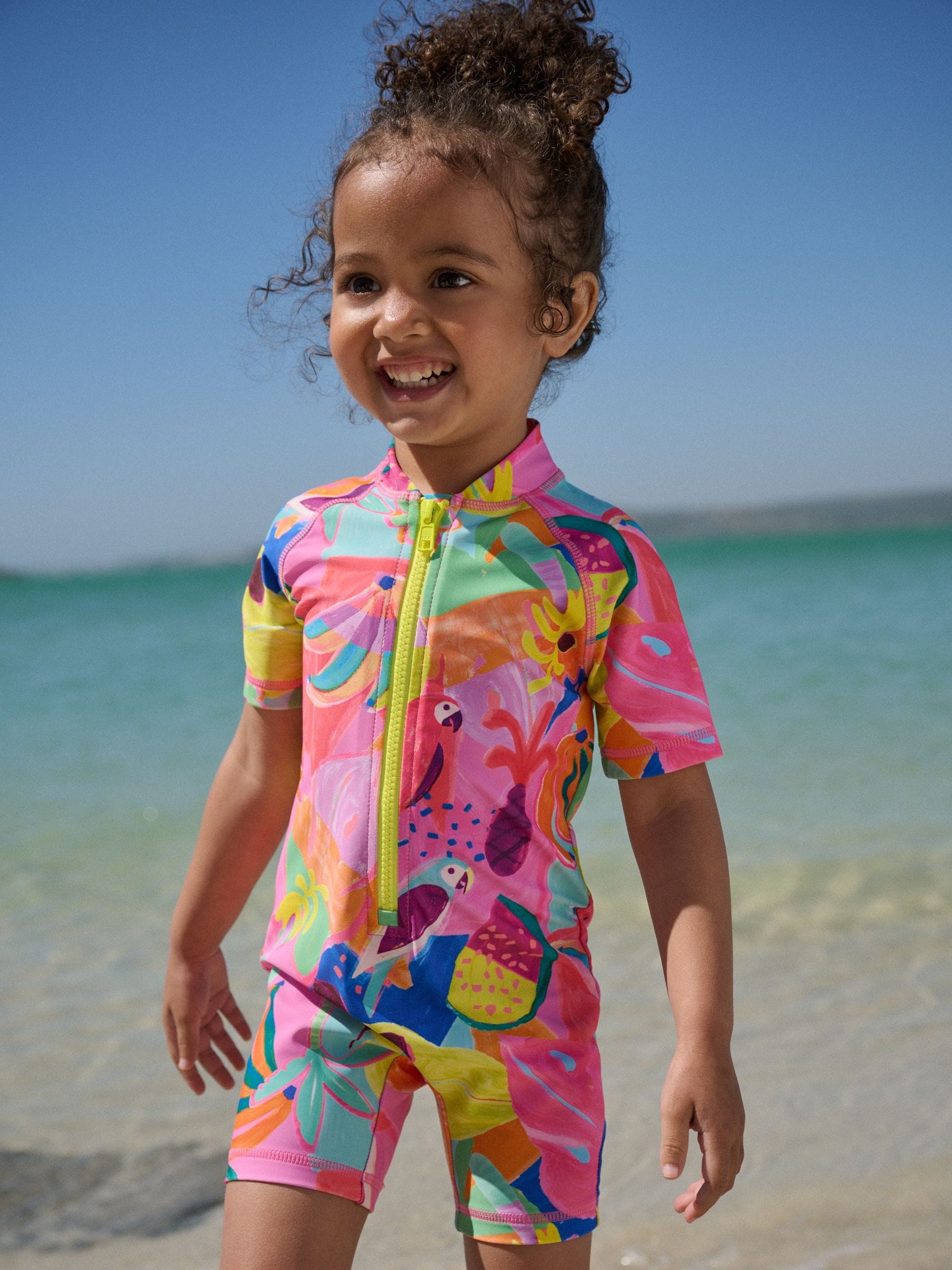 Orange Tropical Sunsafe Swimsuit (3mths-10yrs) image 1