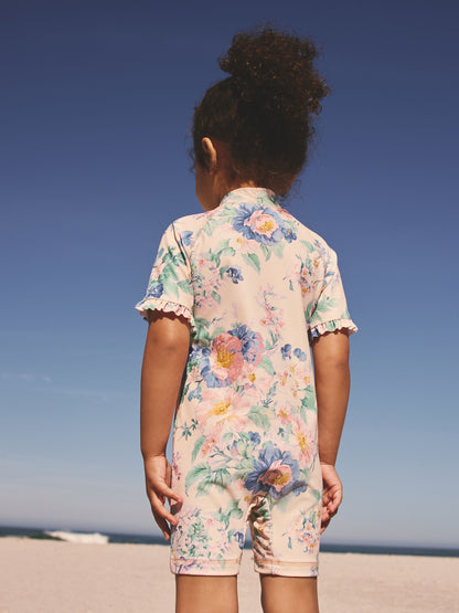 Pink Floral Print Sunsafe Swimsuit (3mths-10yrs) image 2