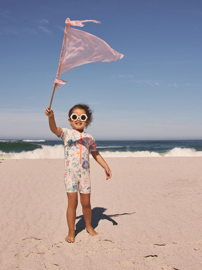 Pink Floral Print Sunsafe Swimsuit (3mths-10yrs) image 3