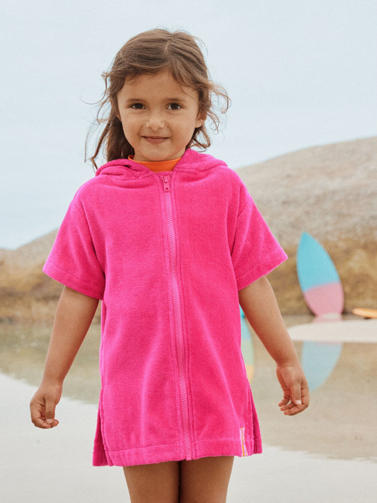 Dsiney Kidz - Pink Zip Towelling Poncho (3mths-7yrs) image 1
