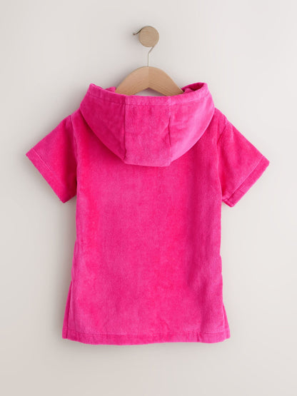 Pink Zip Towelling Poncho (3mths-7yrs) image 6