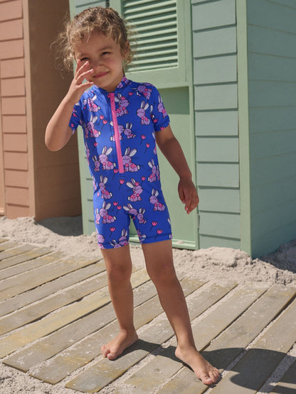 Cobalt Blue Bunny Sunsafe Swimsuit (3mths-10yrs) image 2