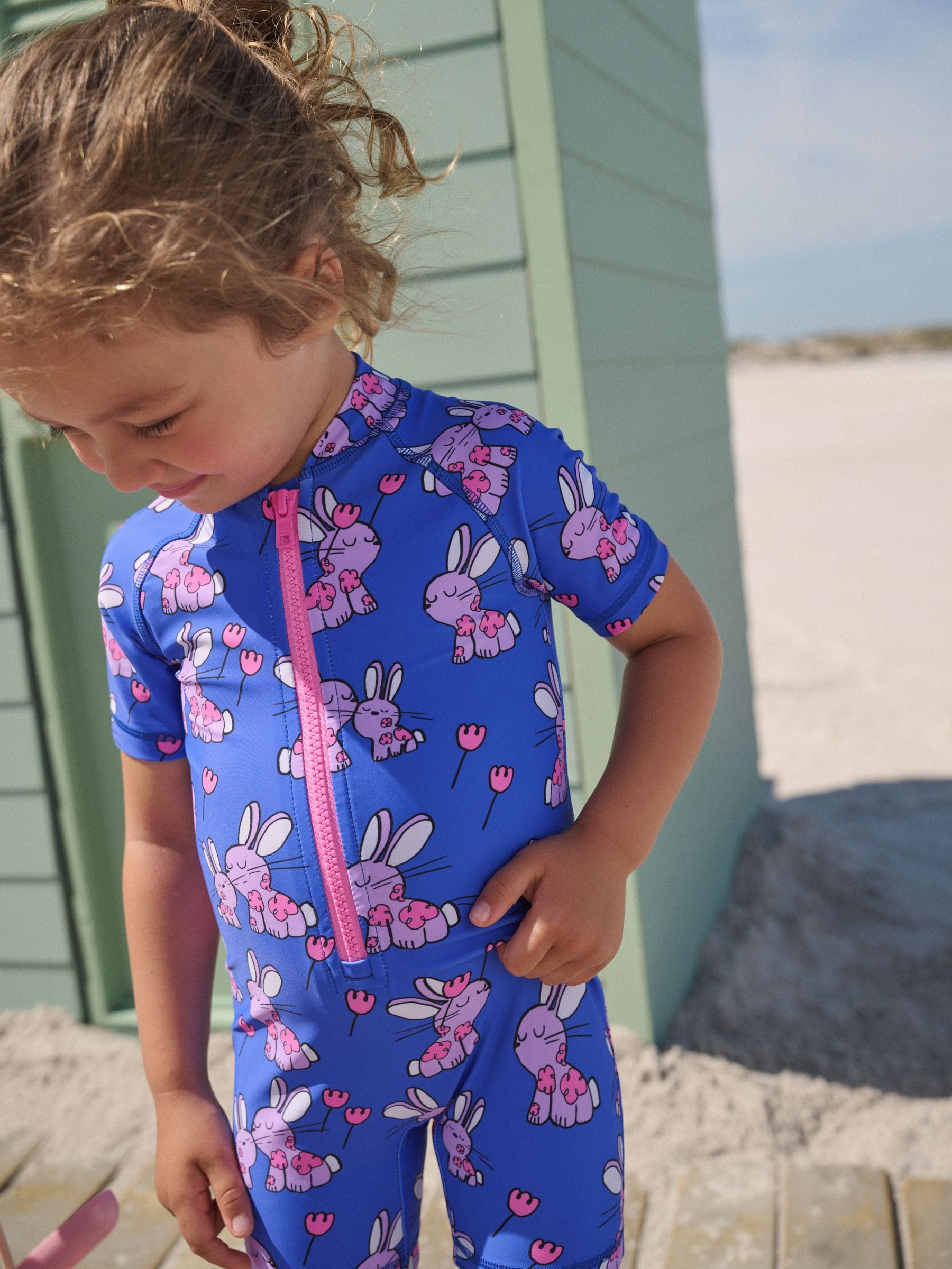 Cobalt Blue Bunny Sunsafe Swimsuit (3mths-10yrs) image 1