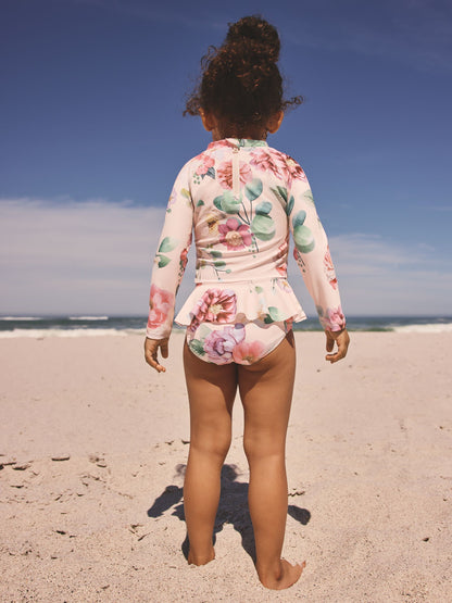 Pink Floral Print Sunsafe Swim Set (3mths-7yrs) image 2