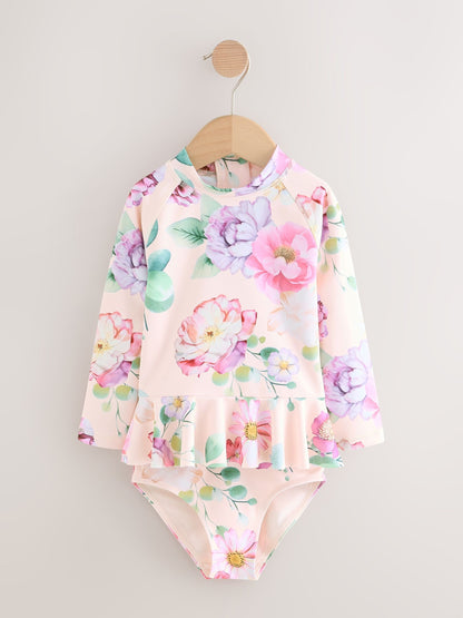 Pink Floral Print Sunsafe Swim Set (3mths-7yrs) image 5