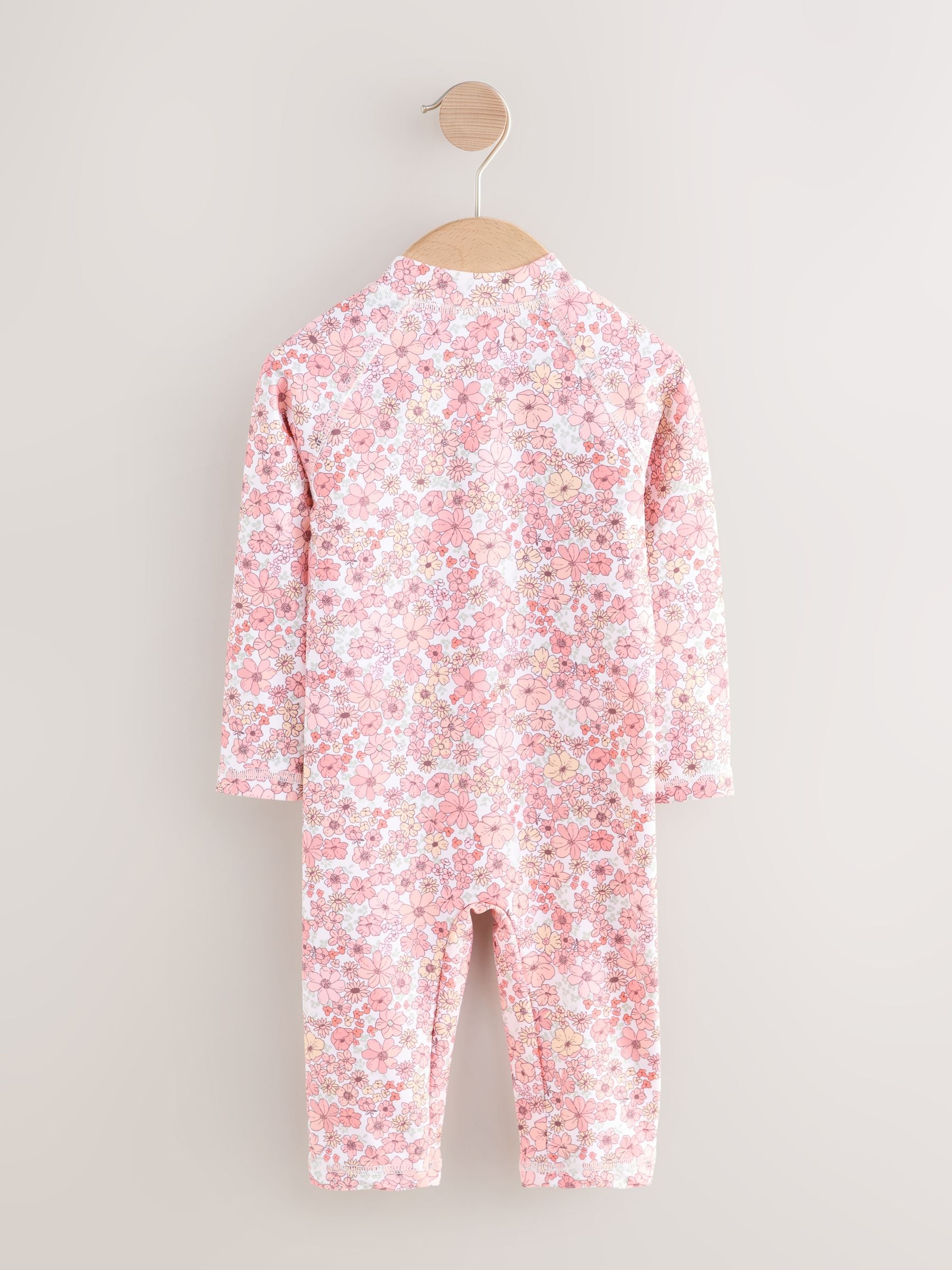 Dsiney Kidz - Coral Pink Ditsy Floral Long Leg Sunsafe Swimsuit (3mths-7yrs) image 6
