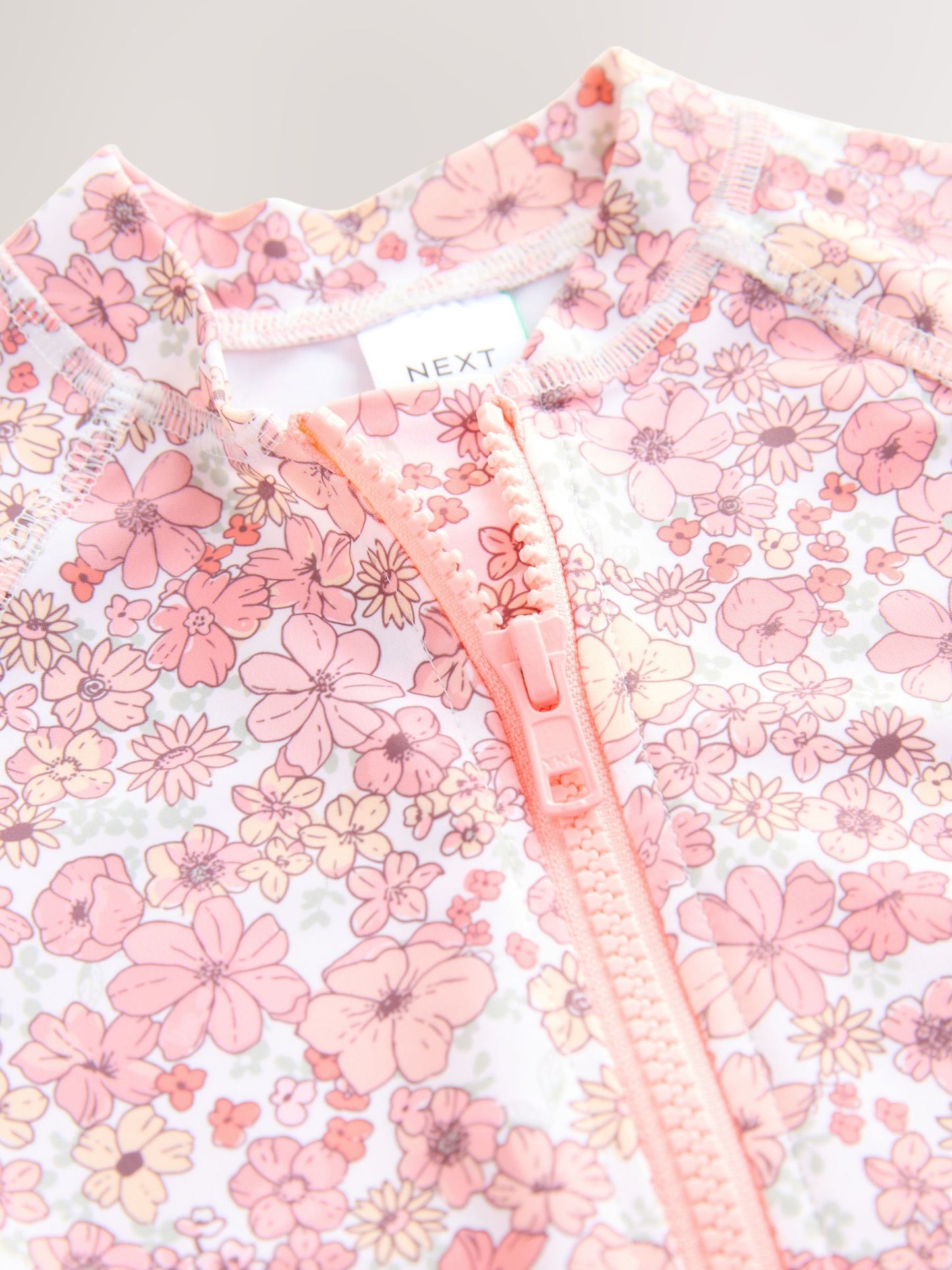 Dsiney Kidz - Coral Pink Ditsy Floral Long Leg Sunsafe Swimsuit (3mths-7yrs) image 7