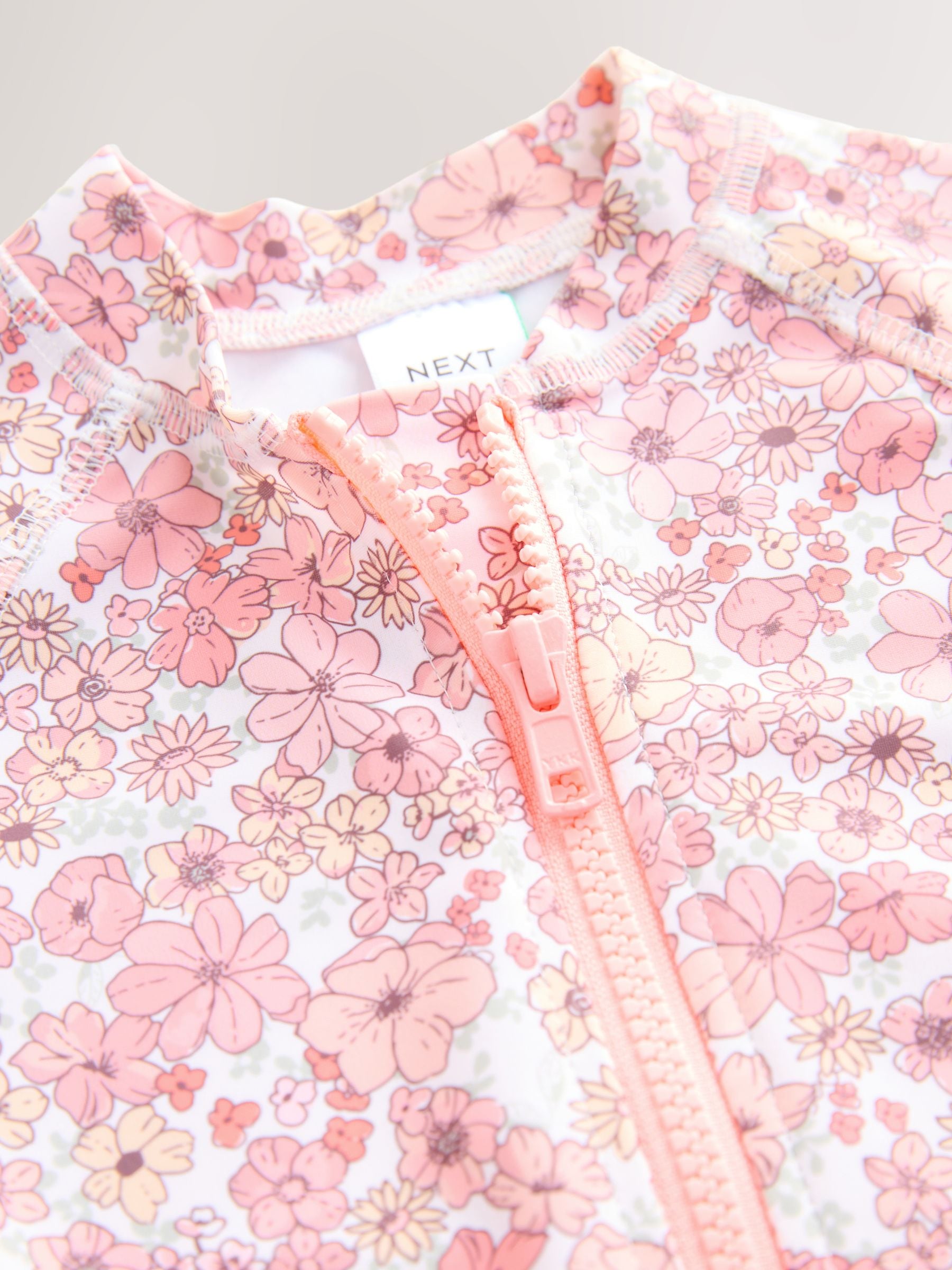 Dsiney Kidz - Coral Pink Ditsy Floral Long Leg Sunsafe Swimsuit (3mths-7yrs) image 7