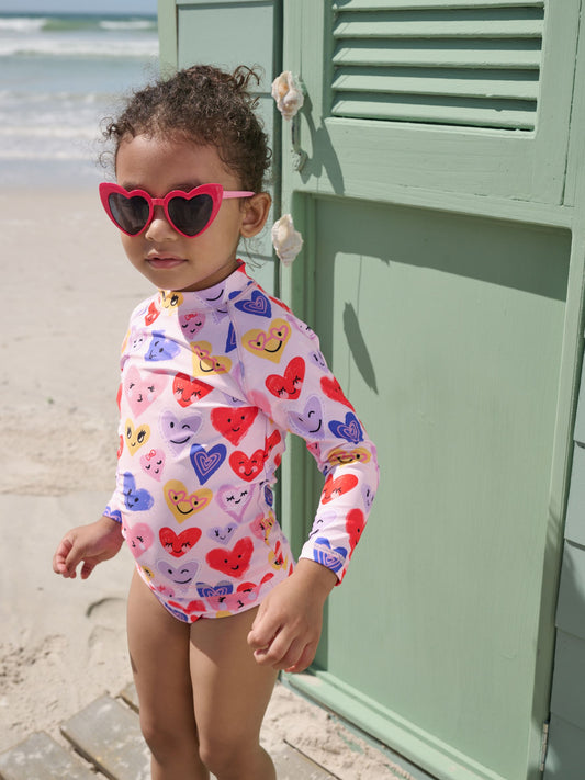 Dsiney Kidz - Pink Heart Long Sleeve Sunsafe Swim Set (3mths-7yrs) image 1