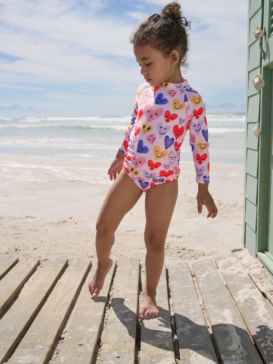 Dsiney Kidz - Pink Heart Long Sleeve Sunsafe Swim Set (3mths-7yrs) image 2