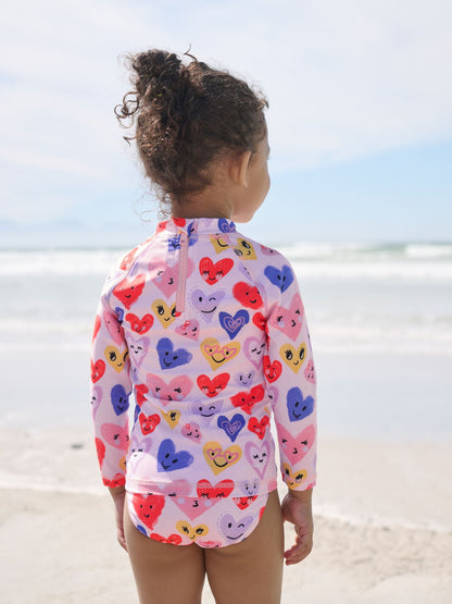 Pink Heart Long Sleeve Sunsafe Swim Set (3mths-7yrs) image 3