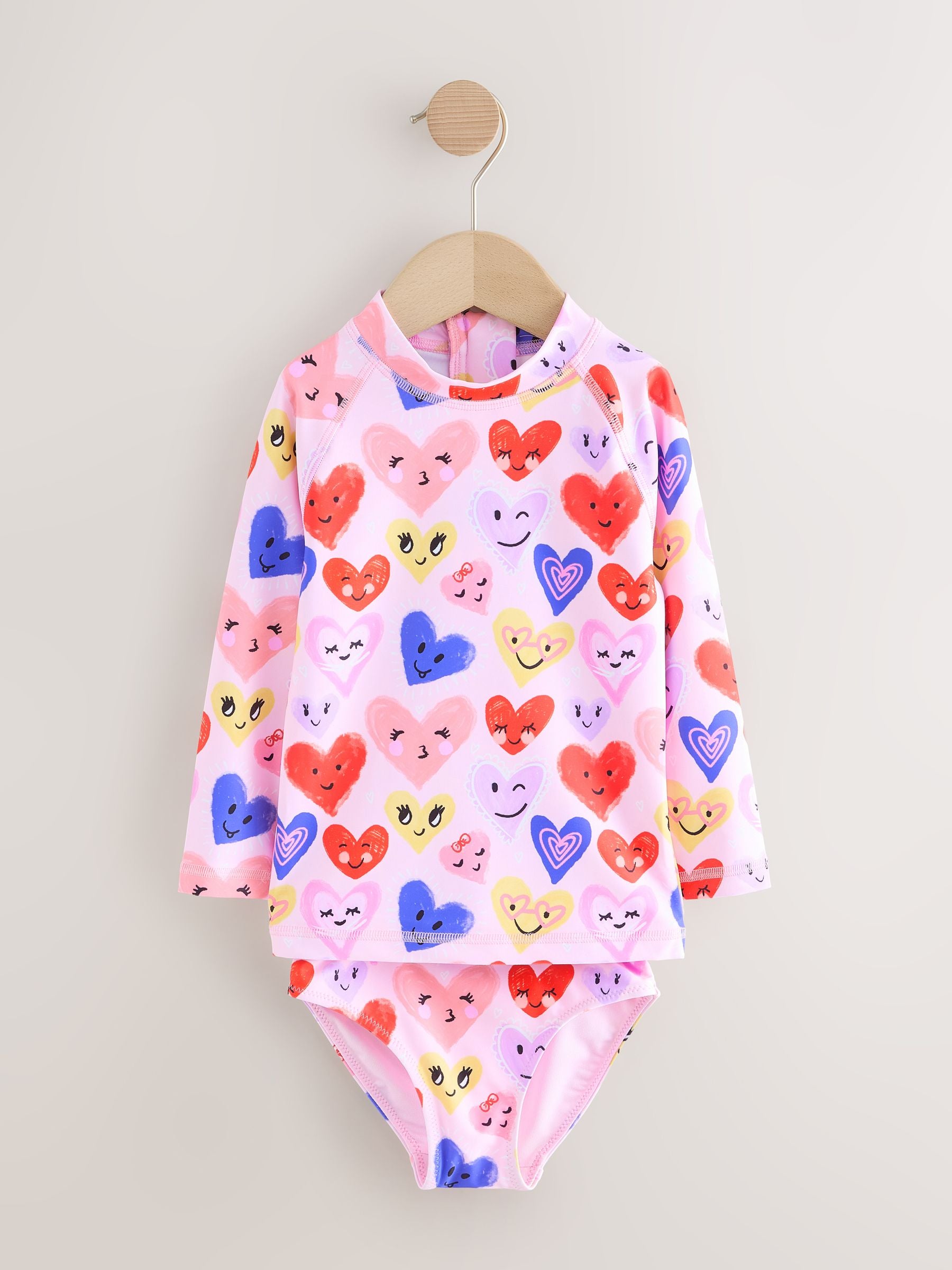 Pink Heart Long Sleeve Sunsafe Swim Set (3mths-7yrs) image 5