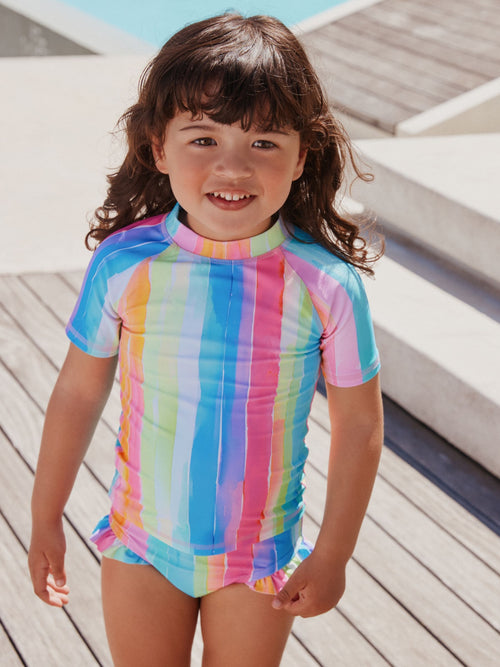 Dsiney Kidz - Rainbow Stripe Short Sleeved Sunsafe Swim Set (3mths-10yrs) image 1
