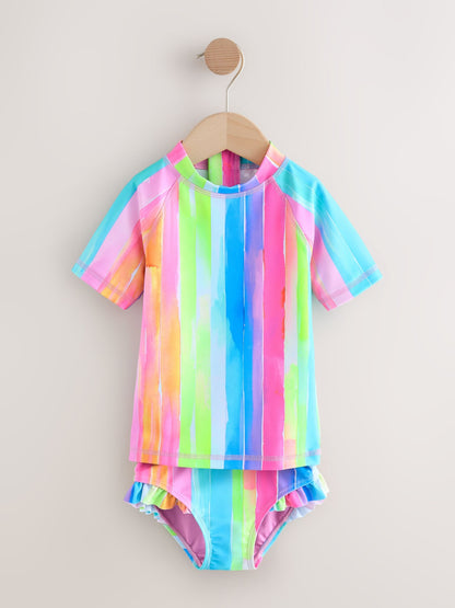 Rainbow Stripe Short Sleeved Sunsafe Swim Set (3mths-10yrs) image 7