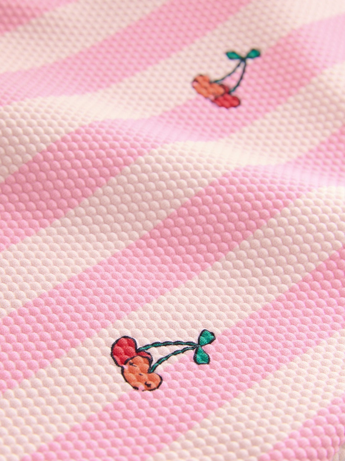 Pink Cherry Stripe Frill Leg Swimsuit (3mths-7yrs) image 7
