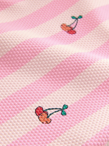 Pink Cherry Stripe Frill Leg Swimsuit (3mths-7yrs) image 7