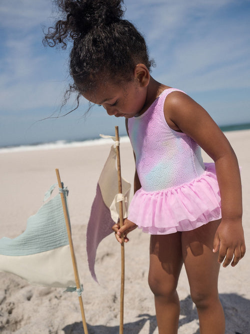 Dsiney Kidz - Pink Foil Mesh Tutu Swimsuit (3mths-7yrs) image 1