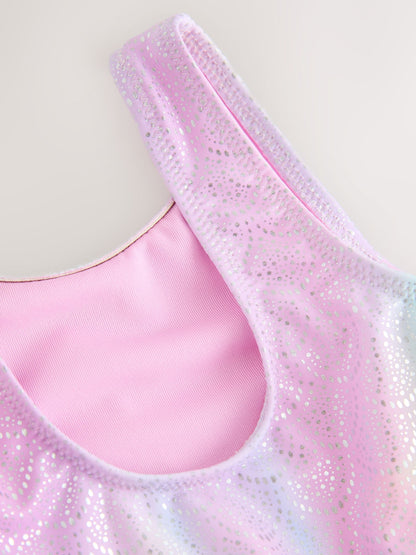 Pink Foil Mesh Tutu Swimsuit (3mths-7yrs) image 7