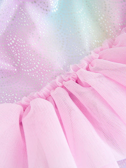 Pink Foil Mesh Tutu Swimsuit (3mths-7yrs) image 8