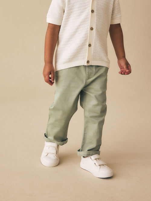 Sage Green Stretch Chino Trousers (3mths-7yrs) image 1