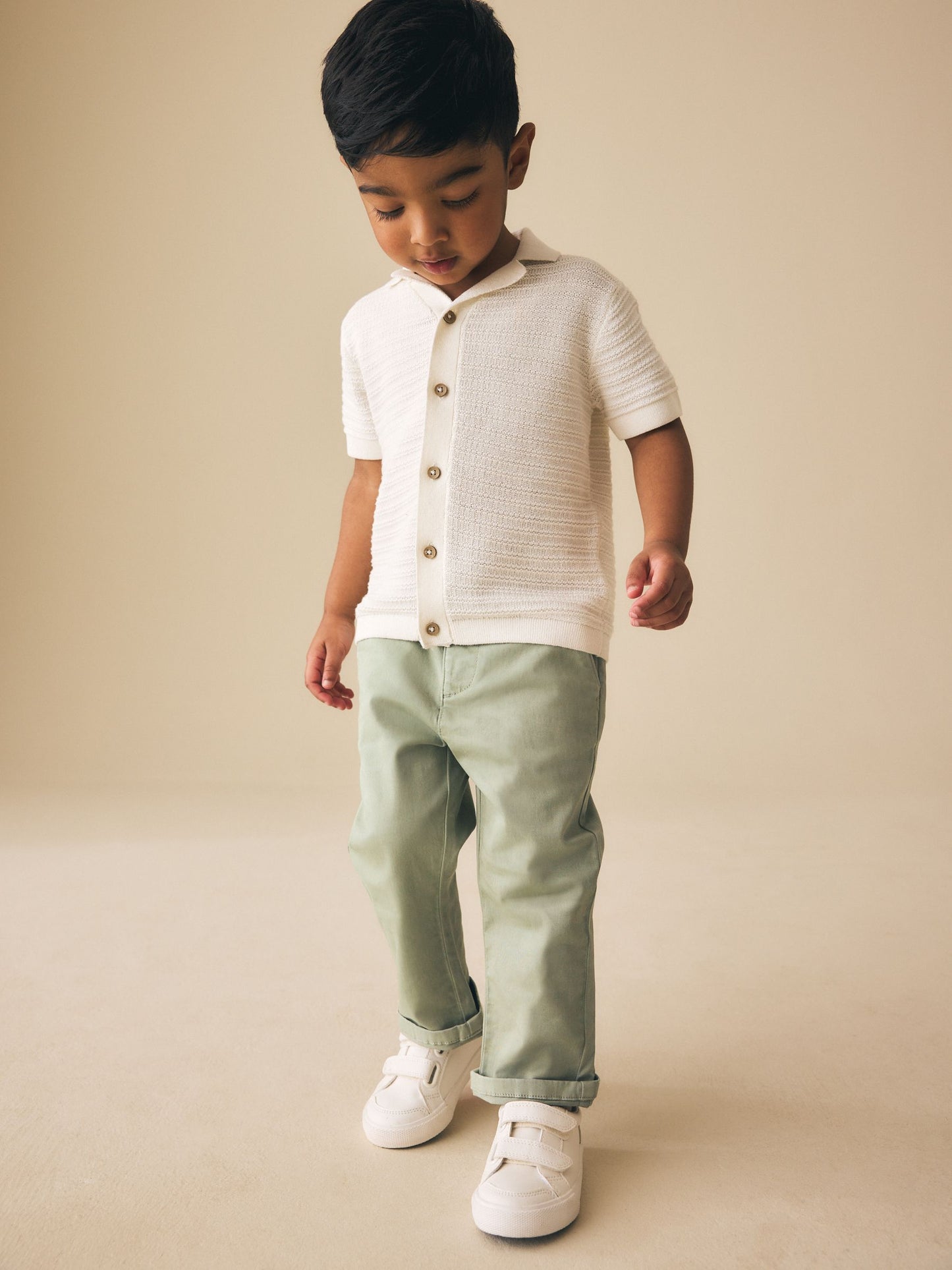 Sage Green Stretch Chino Trousers (3mths-7yrs) image 2