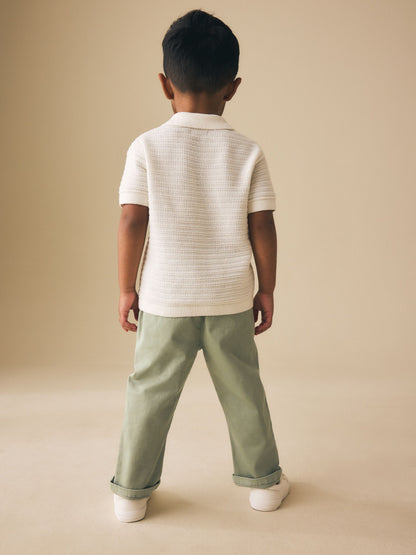 Sage Green Stretch Chino Trousers (3mths-7yrs) image 3