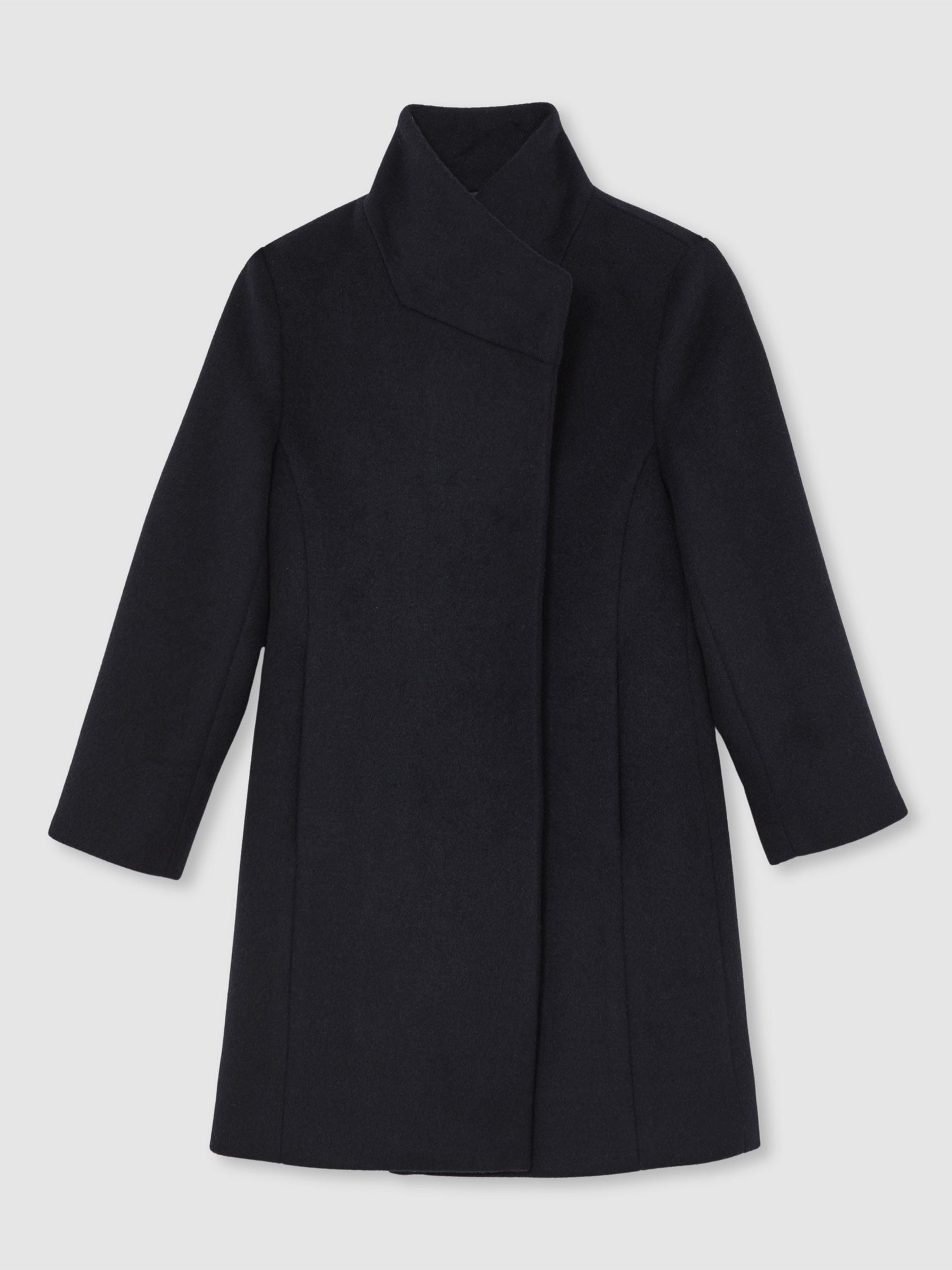 Reiss Navy Kia 9-13 yrs Wool-Blend Funnel-Neck Coat image 2
