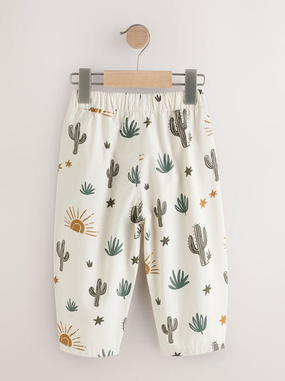 Neutral Cactus Print Barrel Pull On Trousers (3mths-7yrs) image 6
