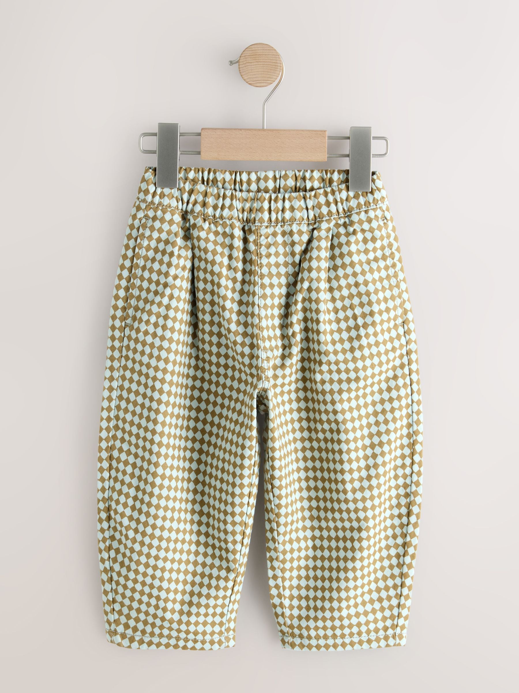 Green/Blue Mini Harlequin Barrel Pull On Trousers (3mths-7yrs) image 5