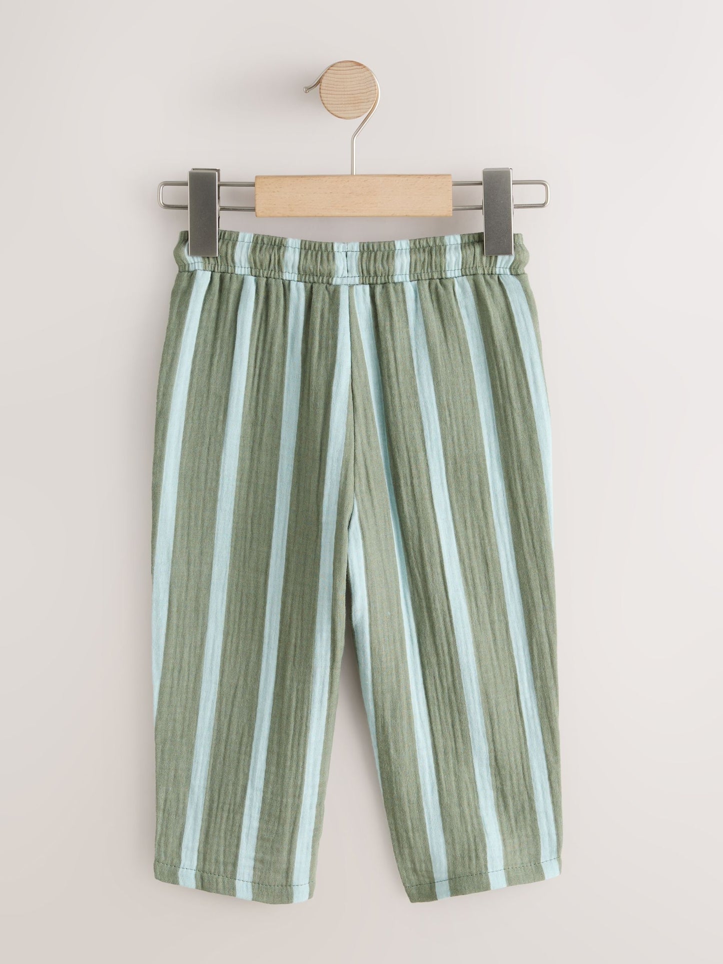 Sage Green Striped Soft Textured Pull On Trousers (3mths-7yrs) image 5