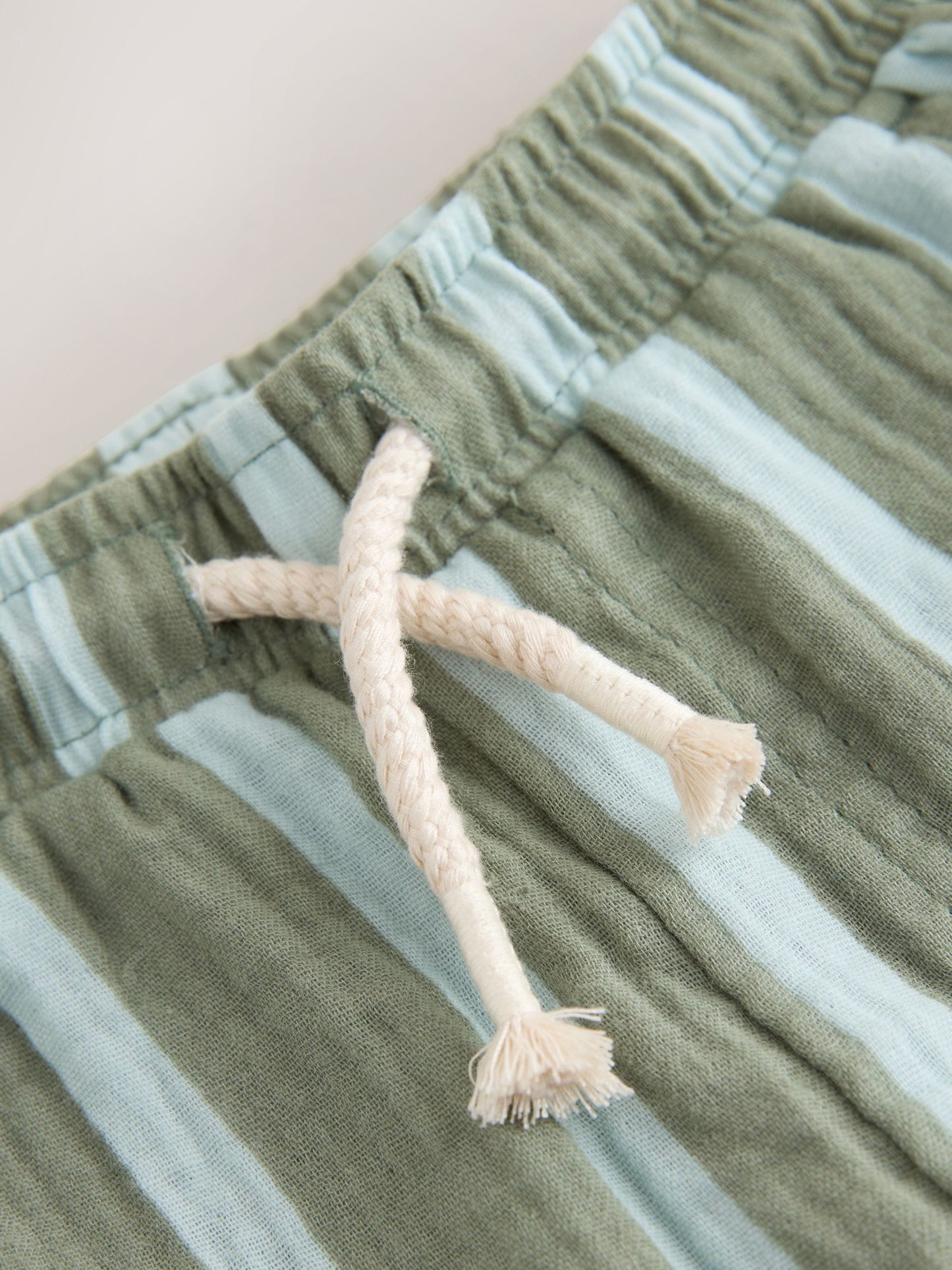 Sage Green Striped Soft Textured Pull On Trousers (3mths-7yrs) image 6