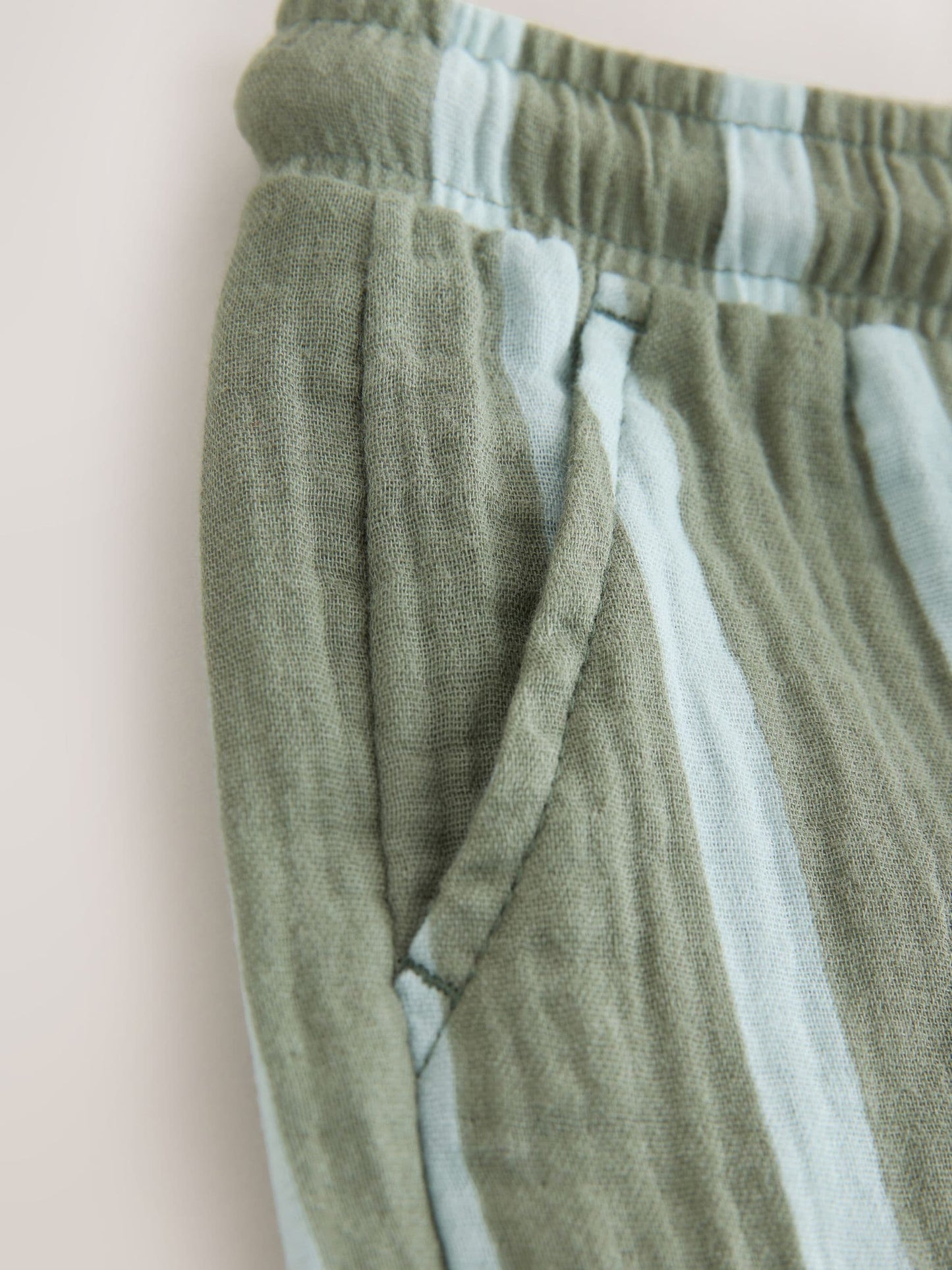 Sage Green Striped Soft Textured Pull On Trousers (3mths-7yrs) image 7