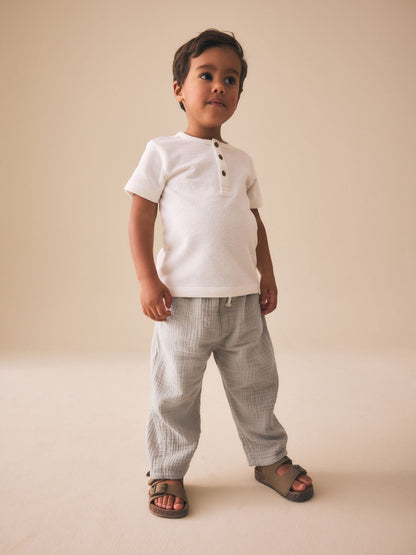 Neutral Soft Textured Pull On Trousers (3mths-7yrs) image 2