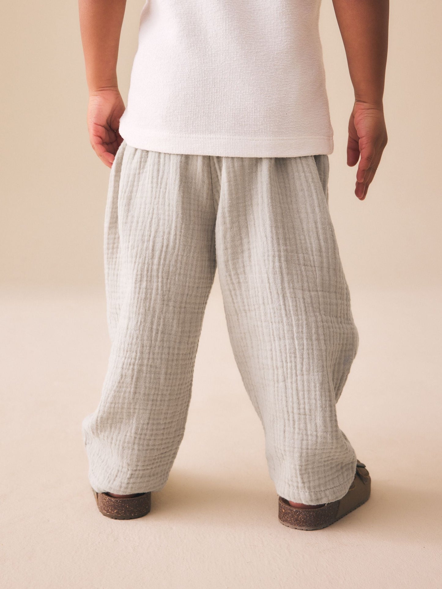 Neutral Soft Textured Pull On Trousers (3mths-7yrs) image 3