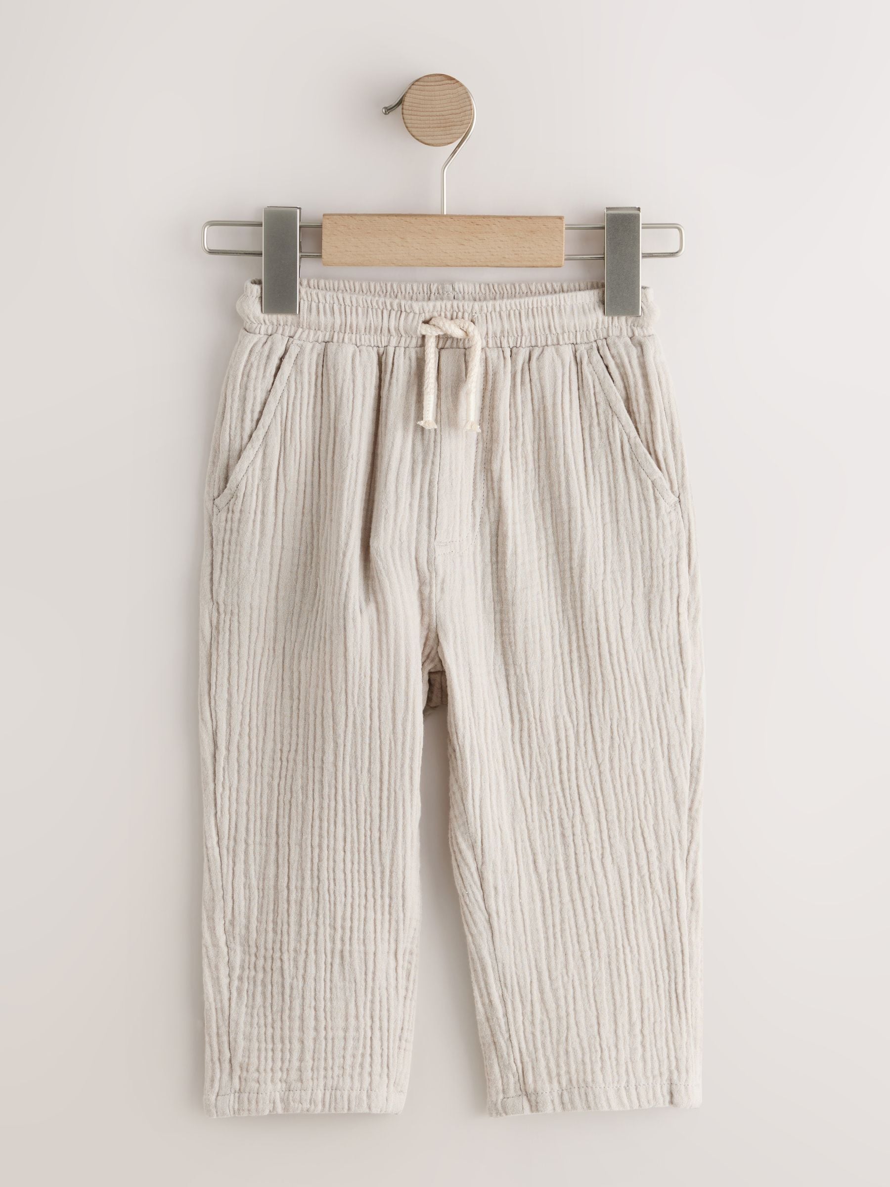 Neutral Soft Textured Pull On Trousers (3mths-7yrs) image 5