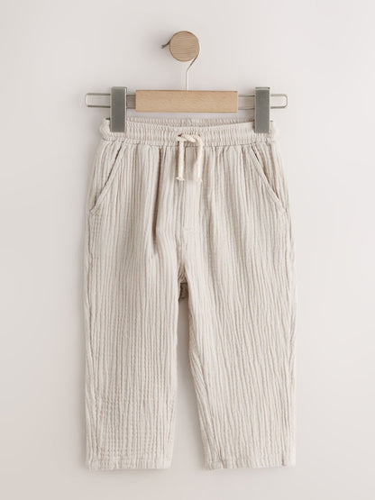 Neutral Soft Textured Pull On Trousers (3mths-7yrs) image 5