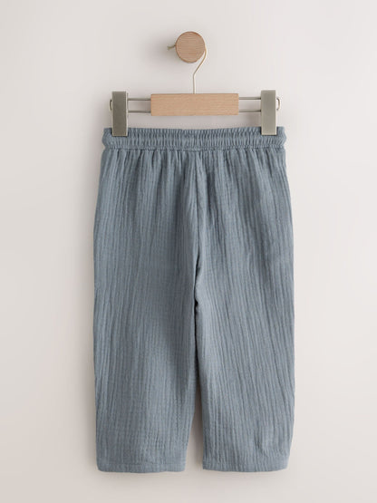 Blue Soft Textured Pull On Trousers (3mths-7yrs) image 5