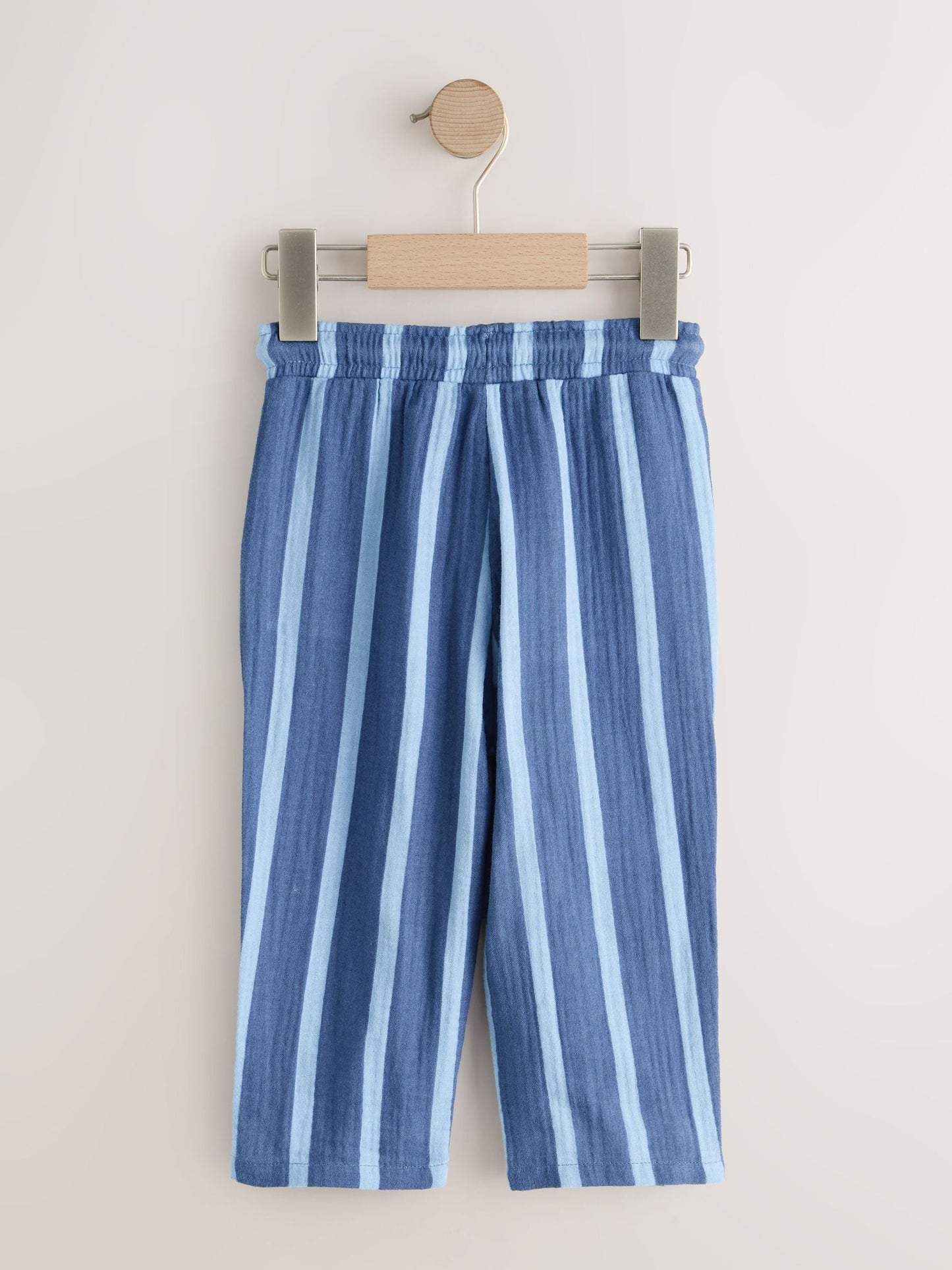 Blue Navy Striped Soft Textured Pull On Trousers (3mths-7yrs) image 6