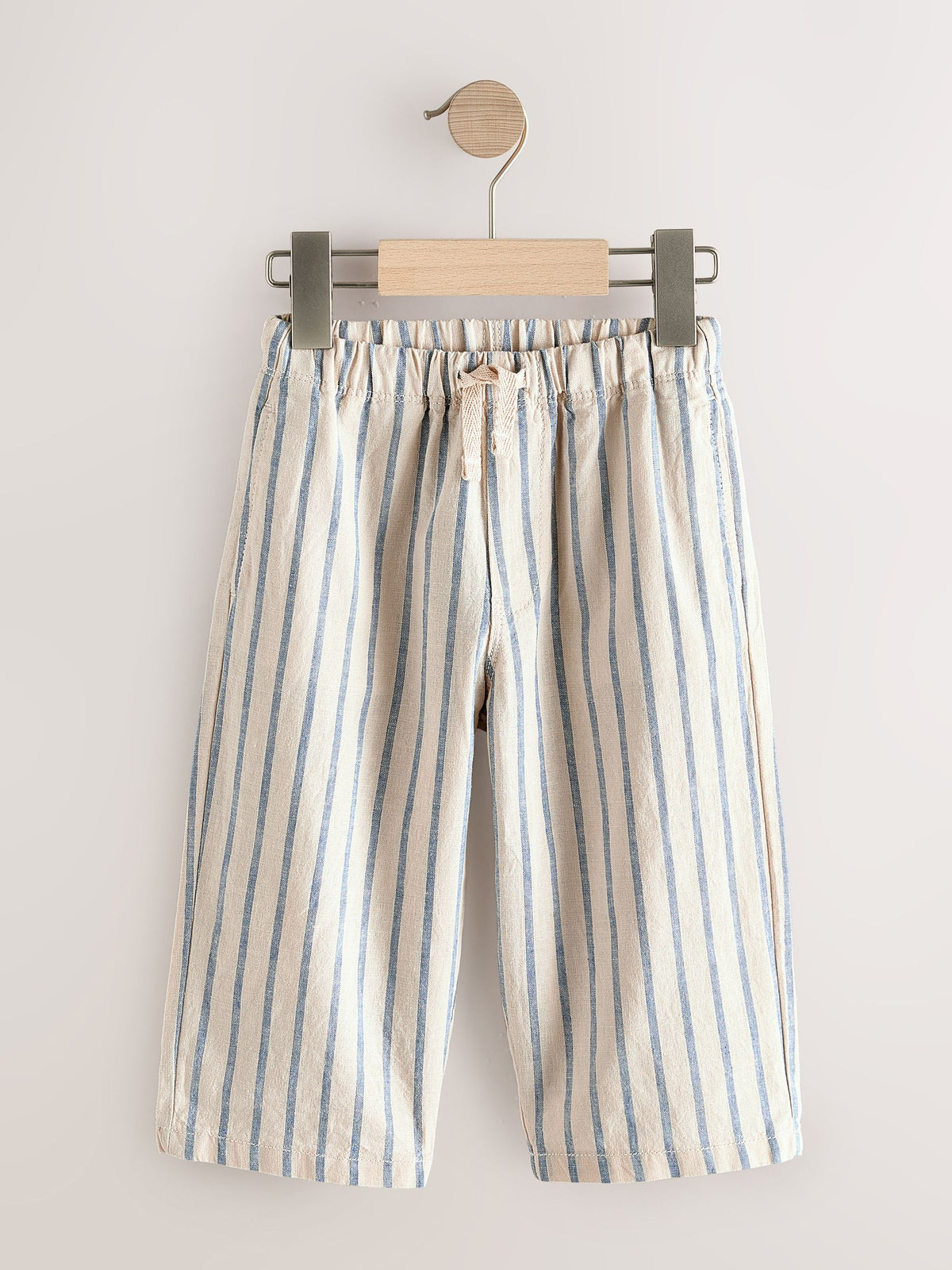 Dsiney Kidz - Blue/Ecru Wide Fit Linen Blend Pull on Trousers (3mths-7yrs) image 4