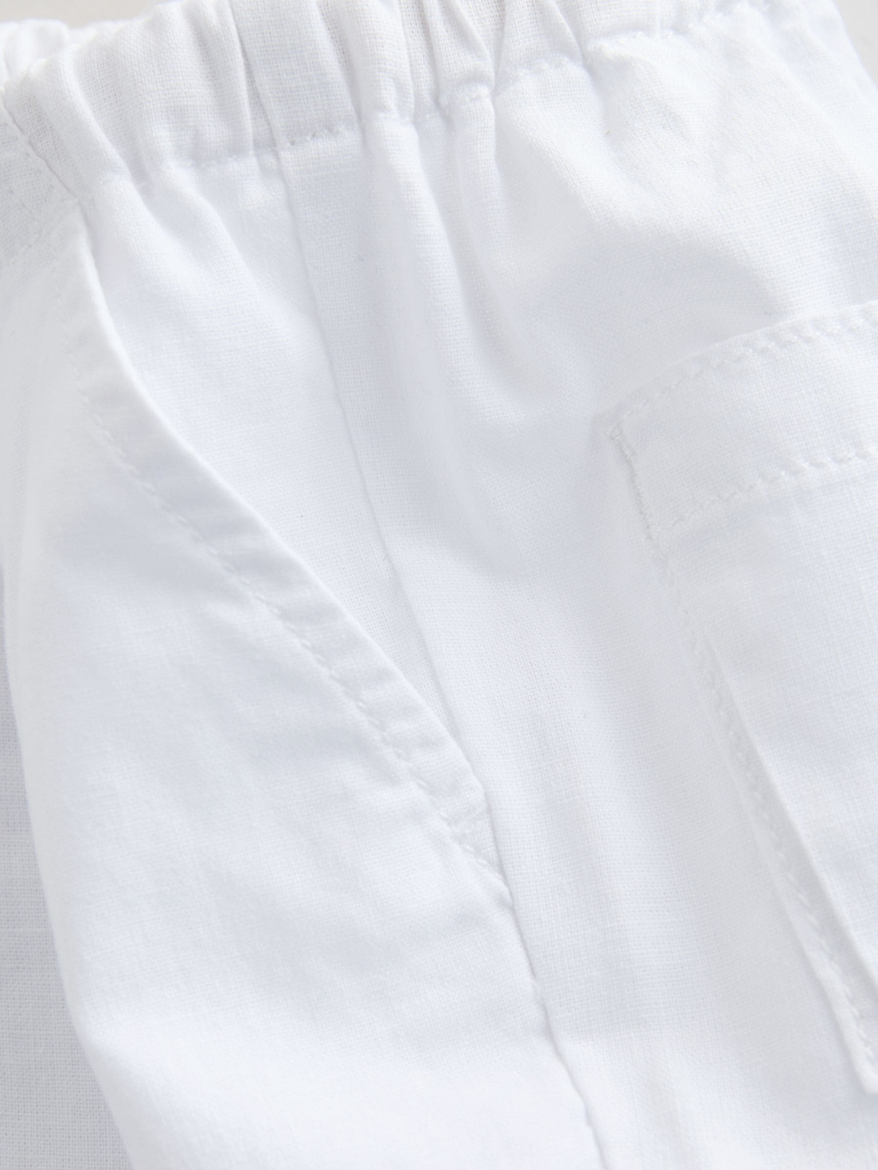 White Regular Fit Linen Blend Pull on Trousers (3mths-7yrs) image 7