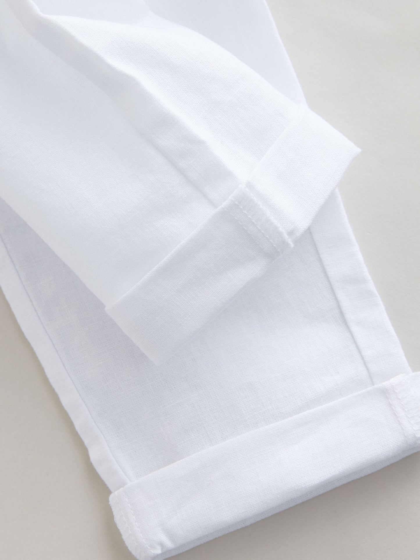 White Regular Fit Linen Blend Pull on Trousers (3mths-7yrs) image 8