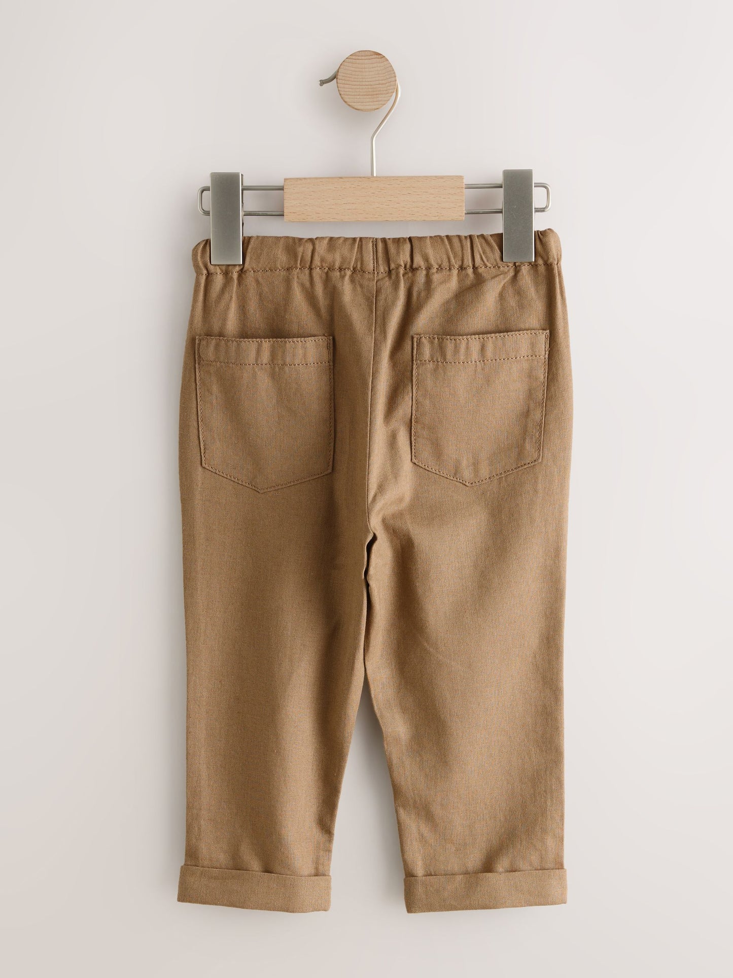 Blue/Brown Linen Blend Pull on Trousers 2 pack (3mths-7yrs) image 3