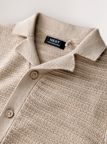 Dsiney Kidz - Neutral Revere Collar Short Sleeve Knitted Polo Shirt (3mths-7yrs) image 7
