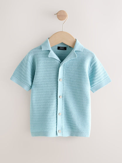 Dsiney Kidz - Blue Revere Collar Short Sleeve Knitted Polo Shirt (3mths-7yrs) image 1