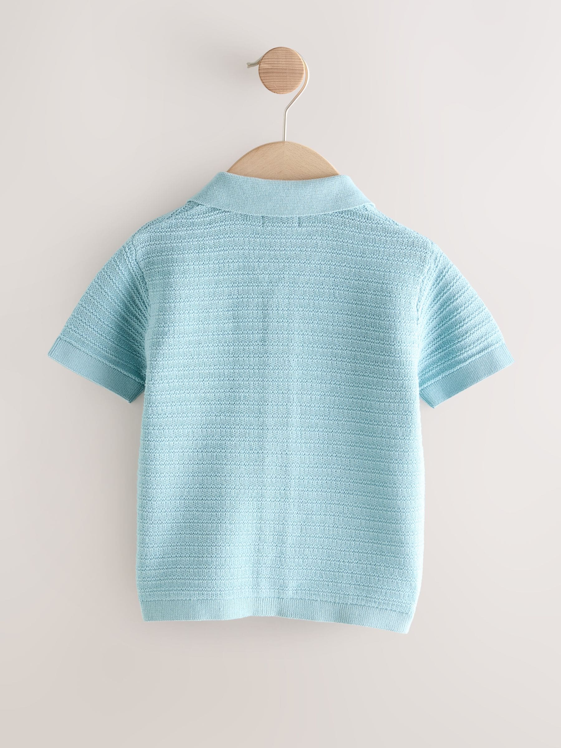Dsiney Kidz - Blue Revere Collar Short Sleeve Knitted Polo Shirt (3mths-7yrs) image 2