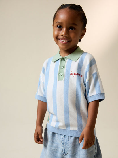 Dsiney Kidz - Blue Character Button Neck Knitted Polo Shirt (3mths-7yrs) image 1