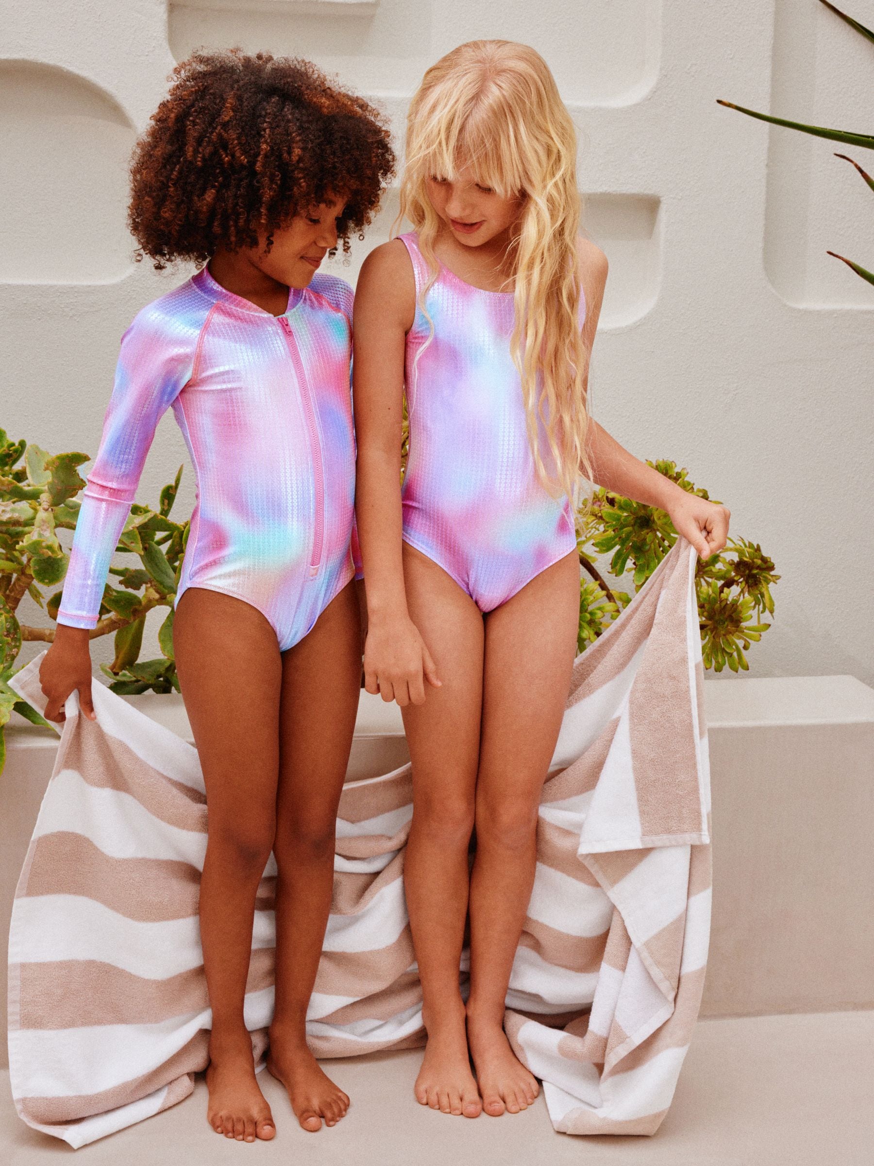Dsiney Kidz - Pink Rainbow Foil Sequin Scoop Neck Swimsuit (3-16yrs) image 5