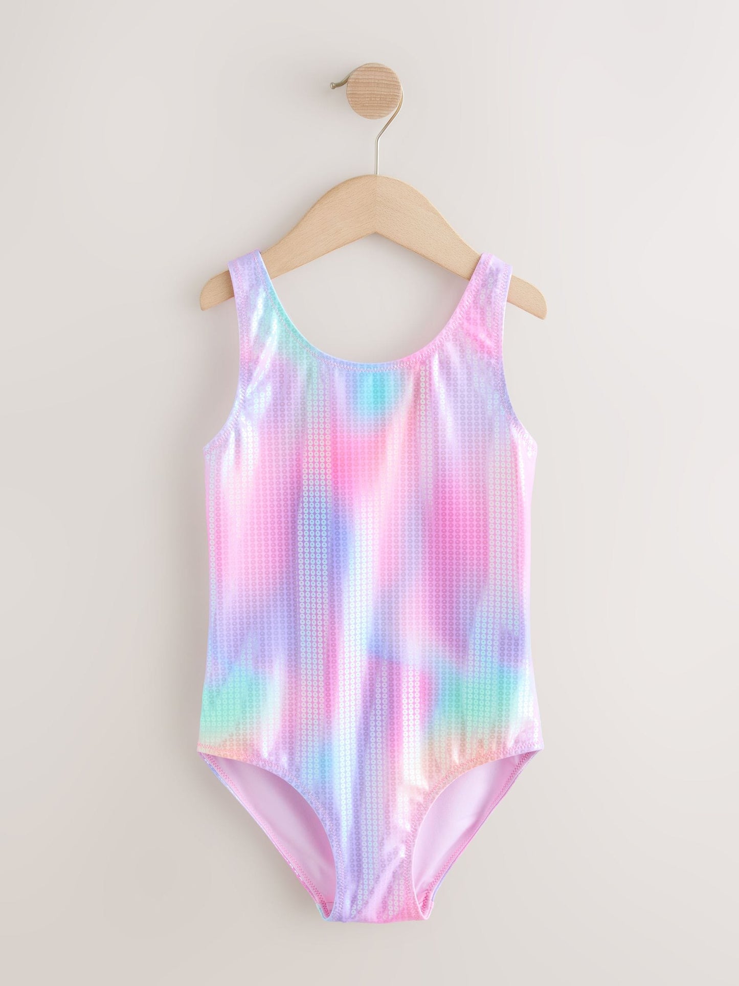 Dsiney Kidz - Pink Rainbow Foil Sequin Scoop Neck Swimsuit (3-16yrs) image 6
