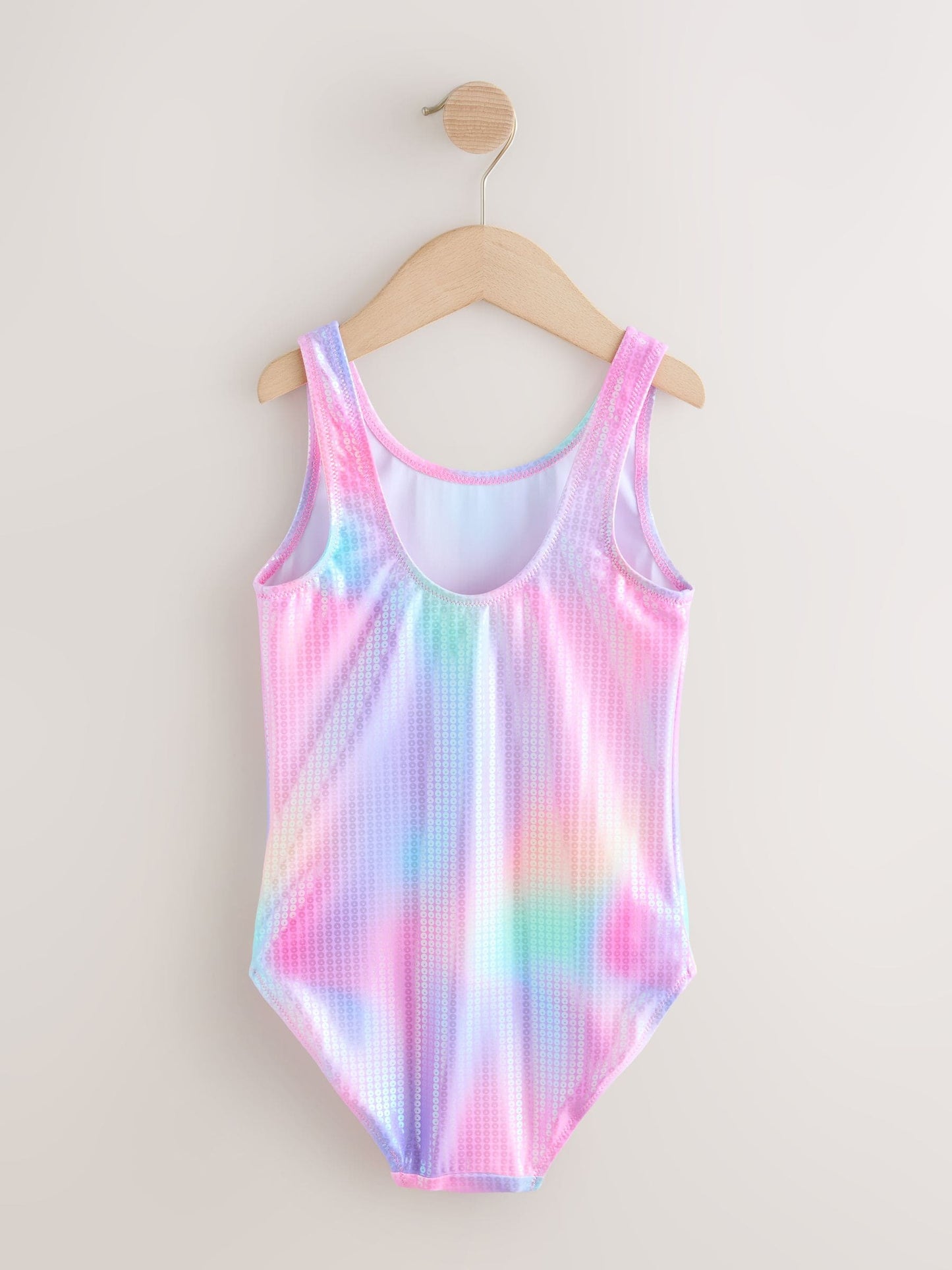 Dsiney Kidz - Pink Rainbow Foil Sequin Scoop Neck Swimsuit (3-16yrs) image 7