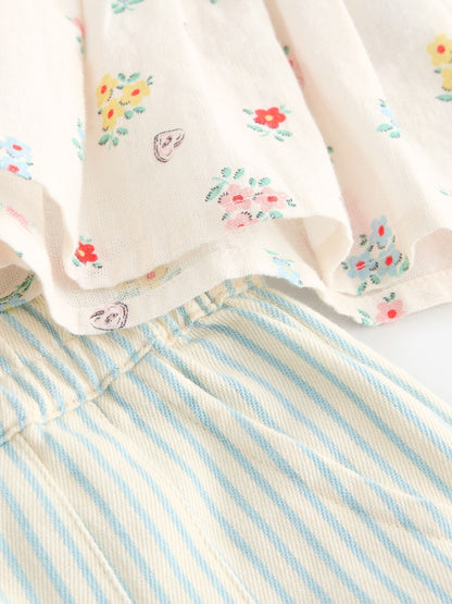 Cath Kidston Ecru Ditsy Blouse And Trousers Set (3mths-8yrs) image 10